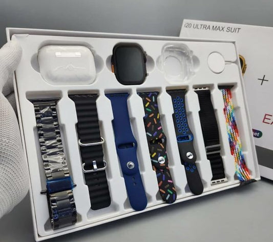 I20 Ultra Smart Watch – 10-in-1 Ultimate Smartwatch Gift Set